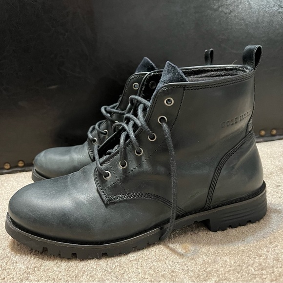 Cole Haan Leather Combat Boots - Picture 4 of 6